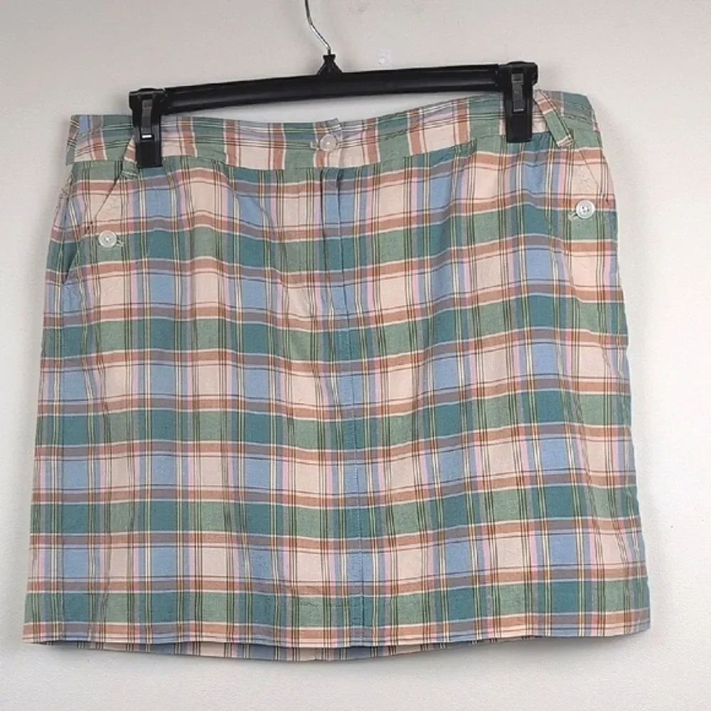 Brooks Brothers Classic Plaid Women's Cotton Skirt Size 14 Preppy